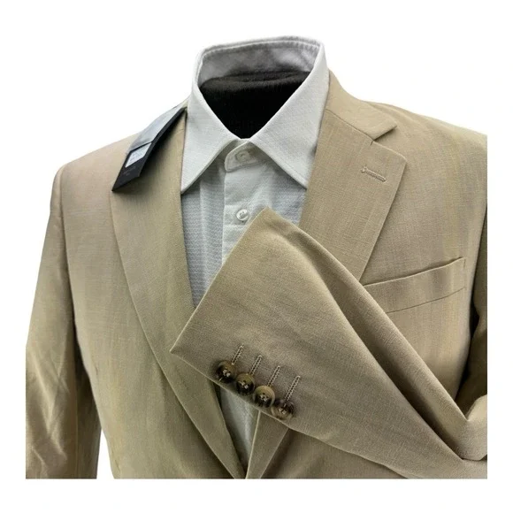 Grace Karin Men's NWT 2 Button Double Vent Lightweight Blazer Tan Size Medium